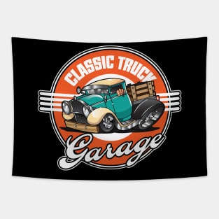 Classic Truck Garage Graphic Tapestry