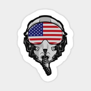 Fighter Pilot Helmet US Flag Magnet