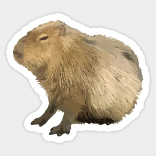 Capybara with a leaf, eat your greens! Sticker for Sale by manydoodles