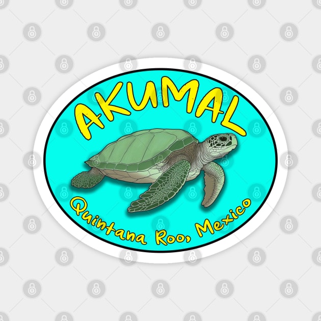 Akumal Mexico Sea Turtles Magnet by NewNomads