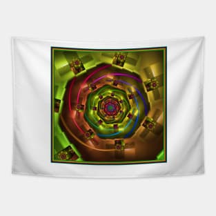 Geometric Rainbow Fractal Tapestry