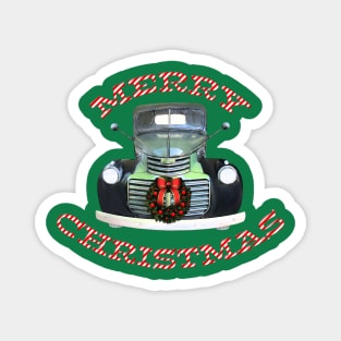 Vintage GMC Pickup Truck Christmas Design Magnet