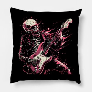 Skeleton playing guitar Pillow