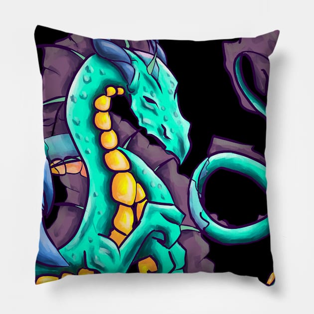 Capricorn Dragon Pillow by fuzzydragons