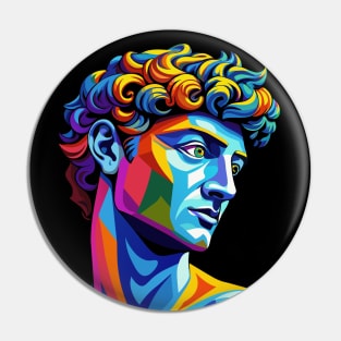 Head of Michelangelo's David in pop art style Pin