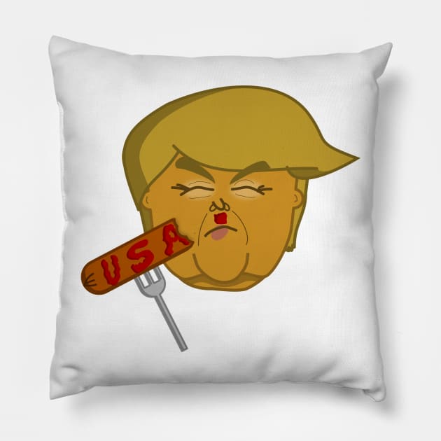 Trump Hot Dog Pillow by meganther0se