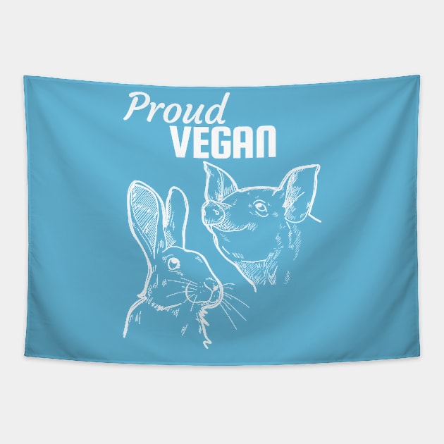 Proud vegan Tapestry by Purrfect