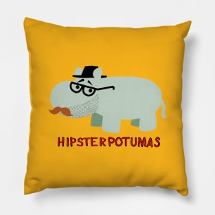 hipster hippo Pillow