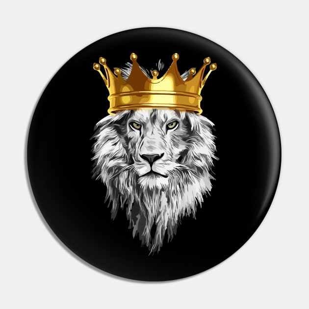 Lion with Crown for lion fans Pin by Shirtttee