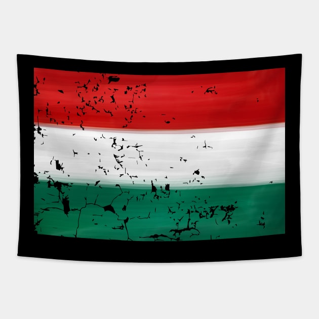 Hungary Flag Tapestry by Dojaja