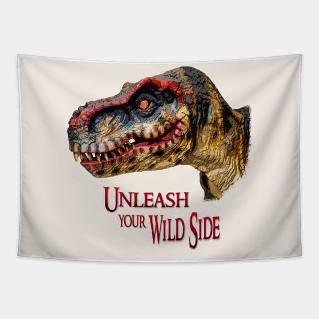 T-Rex Dinosaur - Unleash your wild side Tapestry by RiverPhildon