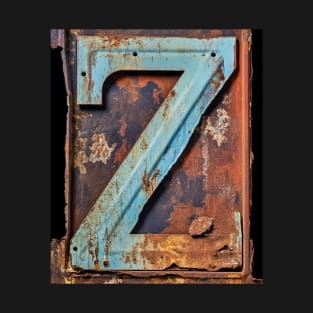 Rusty letter Z  Monogram Initial Z T-Shirt