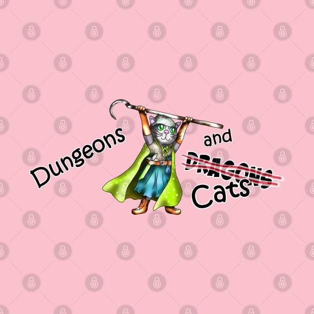 Dungeons and dragons and cats fighter by cuisinecat