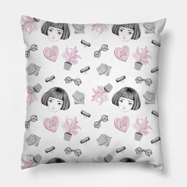 mathilda leon the professional pattern Pillow by solfortuny