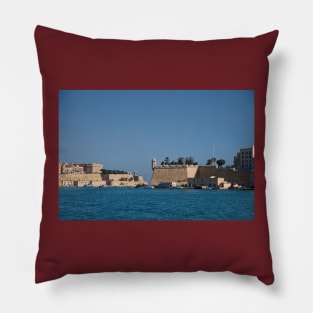 The Grand Harbour, Valletta, Malta Pillow