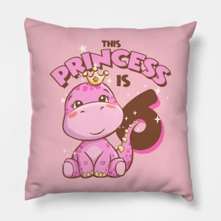 This Princess is 6 Girls 6th Birthday Pink Dinosaur Party Pillow