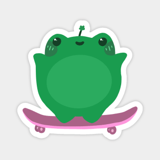 Cute Skateboarding Frog Magnet