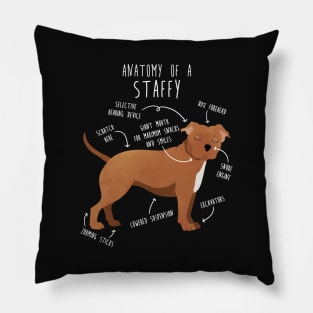 Staffordshire Terrier Staffy Anatomy Pillow