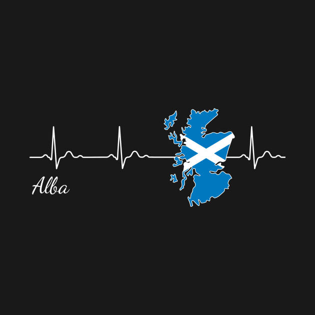 Scotland Alba heartbeat flag by JeZeDe