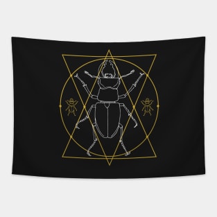 Stag Beetle Insect Geometric Illustration Tapestry