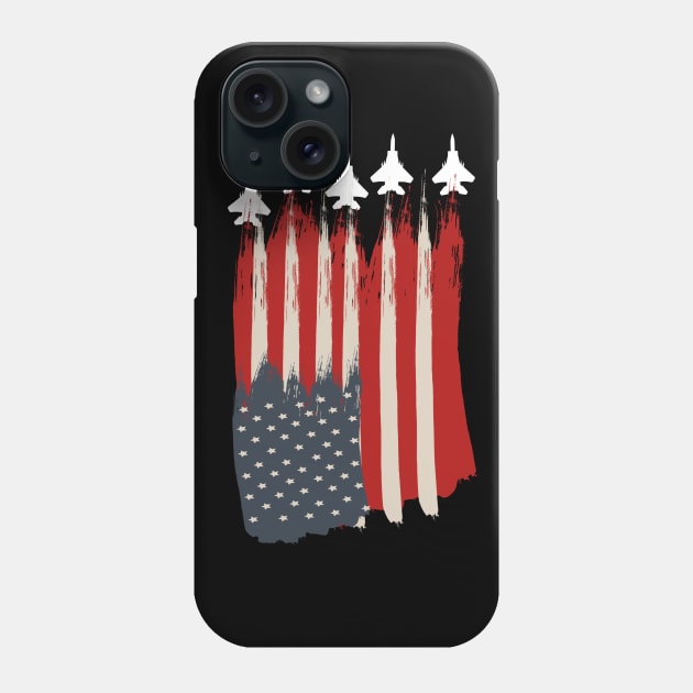 american flag and patriotic jets..4th of july gift Phone Case by DODG99