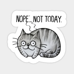 "Whimsical Cat Dreams: Children's Doodle" - Funny Nope Not Today Magnet