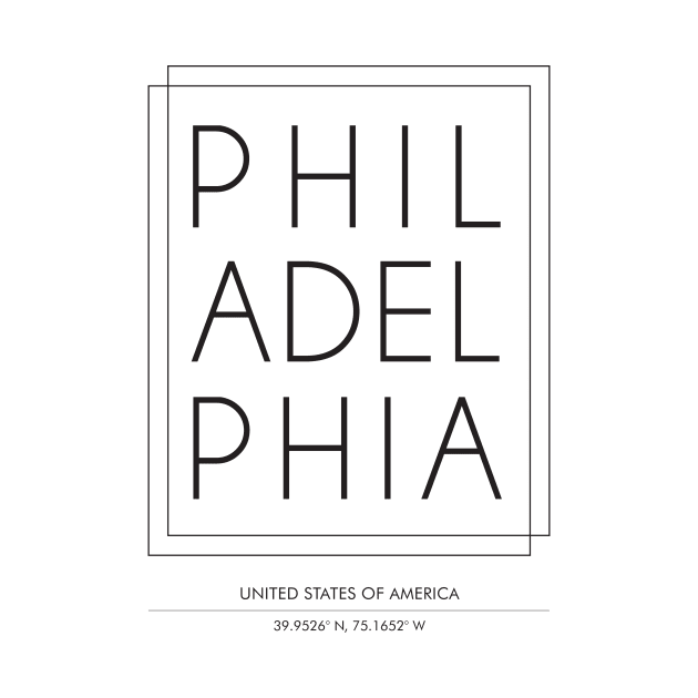 Philadelphia city Minimal Typography 2 by StudioGrafiikka