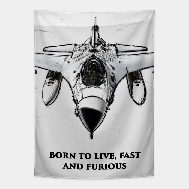 Fighter Jet Born P3 Tapestry by FasBytes