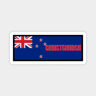 Christchurch City in New Zealand Flag Magnet