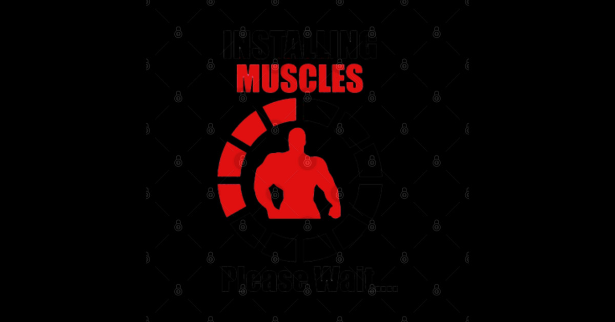 Installing Muscles Installing Muscles Sticker TeePublic
