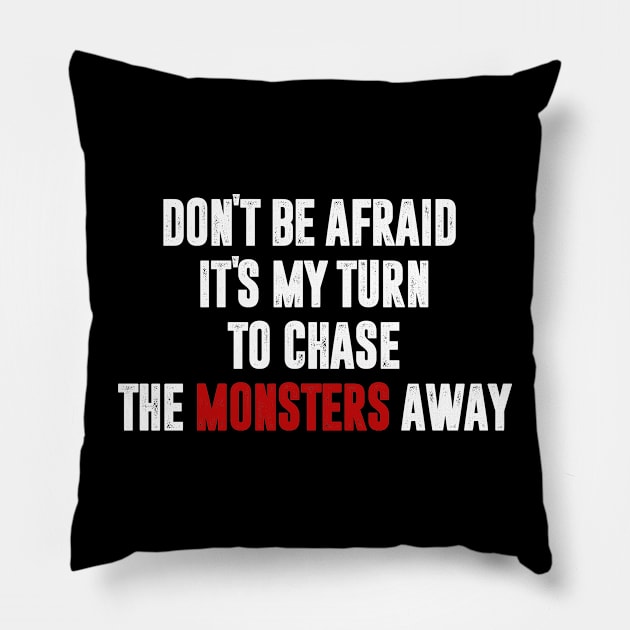 To chase the monsters away. Pillow by Kurang Kuning