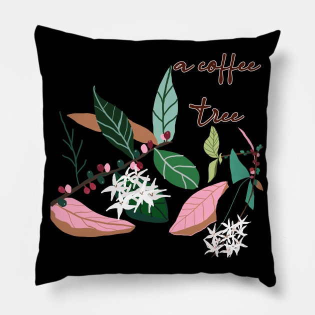 a coffee  tree, hand drawing Pillow by zzzozzo