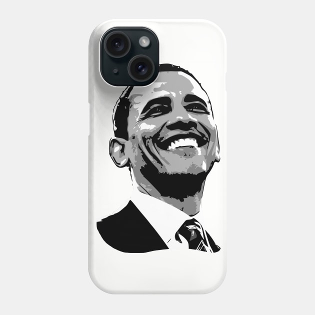 Barack Obama Smile Grayscale Pop Art Phone Case by Nerd_art