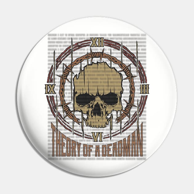 Theory of a Deadman Vintage Skull Pin by darksaturday