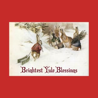 Yule Greetings Rabbits - Beatrix Potter T-Shirt