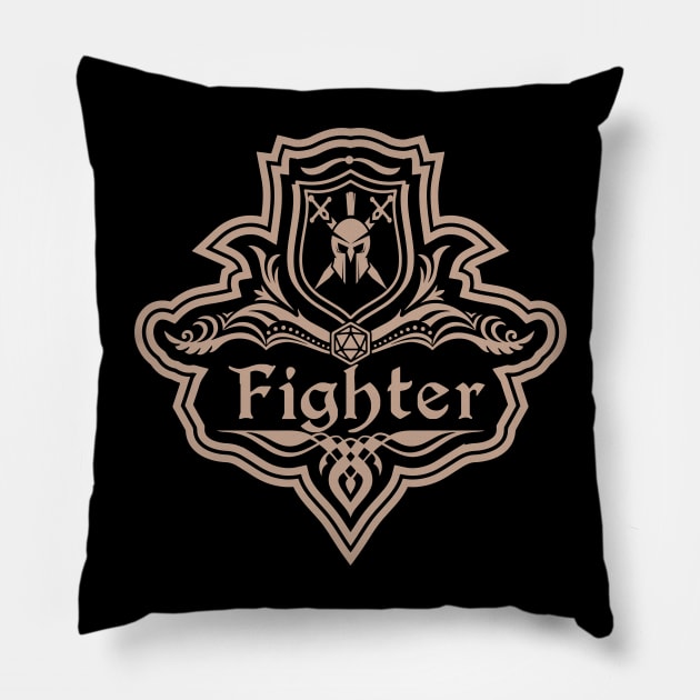 D&D Fighter 1 Color Emblem Pillow by Sunburst