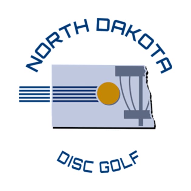 North Dakota Disc Golf - State Shape White by grahamwilliams