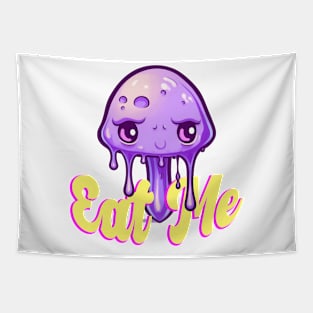 Cute Drippy Mushroom "Eat Me" Tapestry