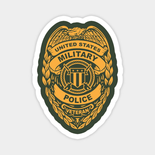 U.S. Military Police Veteran Gold Badge Magnet by hobrath