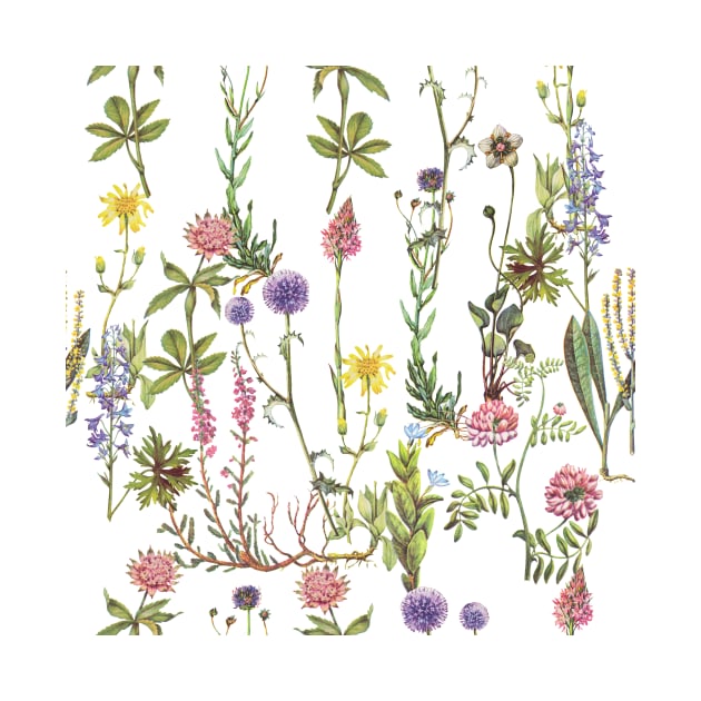 Thistle and Wild Flower Cottage Core Pattern by Gifts of Recovery