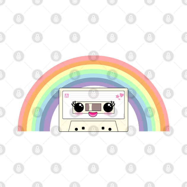 Cute rainbow cassette by Pendientera