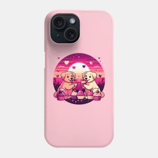 Puppies Love at Sunset Phone Case