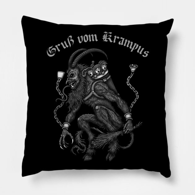 Greetings from Krampus - Azhmodai 2020 Pillow by azhmodai