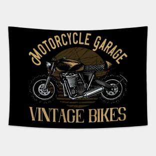 Motorcycle Garage vintage Bikes Tapestry