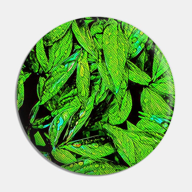 Green leafs Pin by JequiPrint