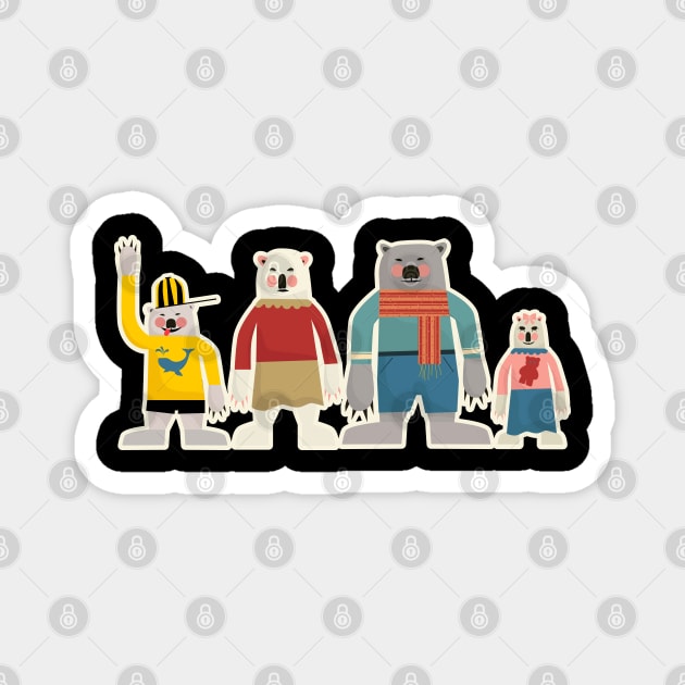 Merry Christmas Postcards - cute Christmas shirt -  cute bear family Magnet by Boogosh