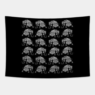 axolotl in pattern black arts ecopop Tapestry