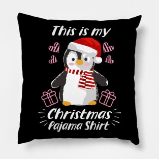 This is my Christmas Pajama Shirt Cute Penguin Pillow