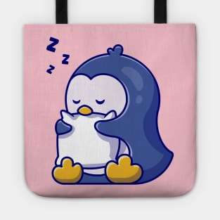 Cute Penguin Sleeping Hug Pillow Cartoon Tote