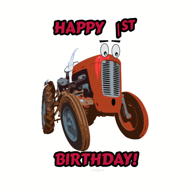 Happy 1st Birthday tractor design by seadogprints